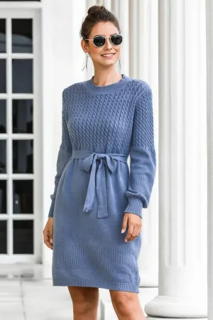 Elegant Soft Belt A-line Knitted Dress