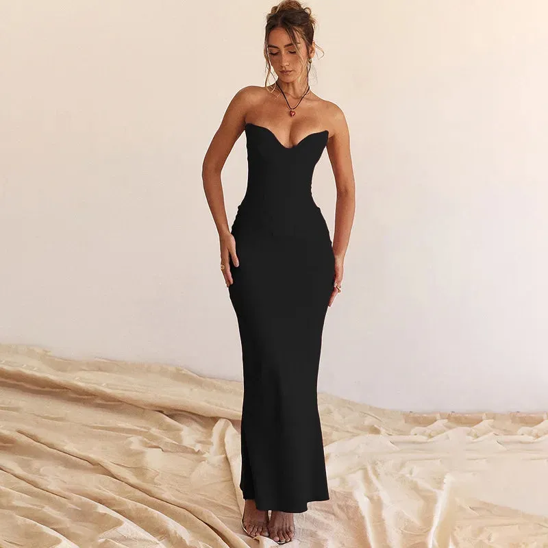 Elegant Strapless Corset Mermaid Prom Formal Occasion Luxury Dress