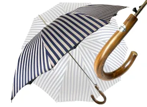 Elegant striped Blue and gray umbrella - Exclusive ilMarchesato