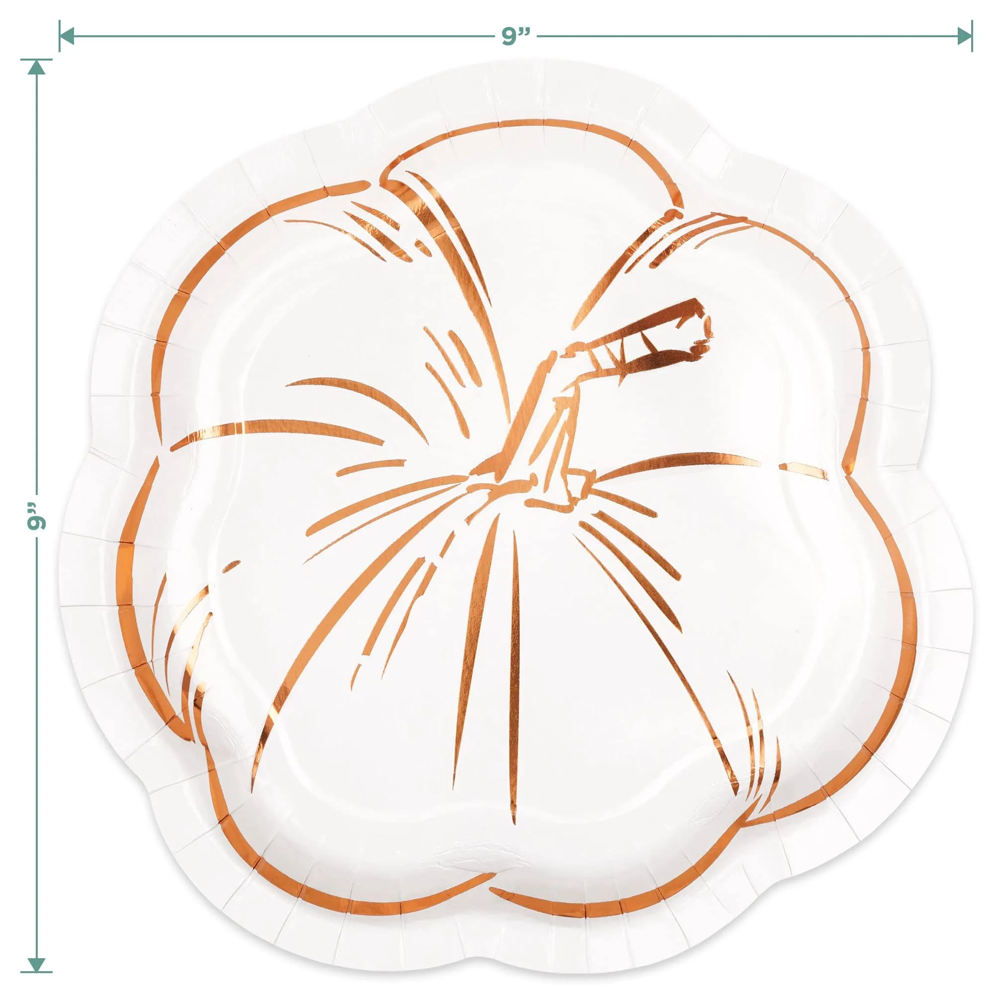 Elegant Thanksgiving Pumpkin-Shaped Metallic Paper Plates and Lunch Napkins (Serves 16)