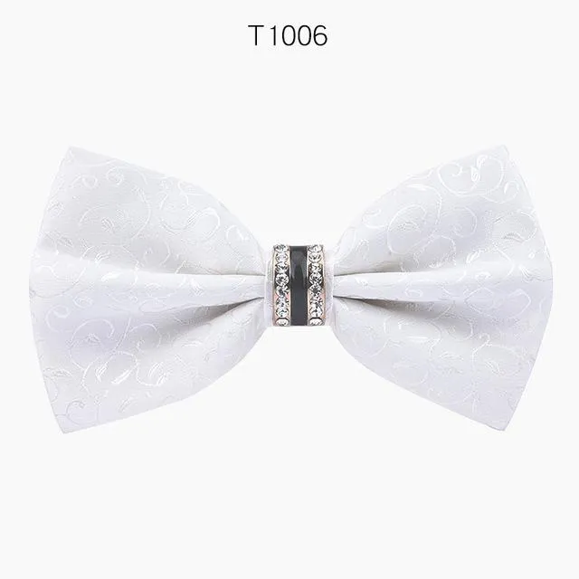 Elegant Tuxedo Metal/Crystal Bow Ties - 42 Colors