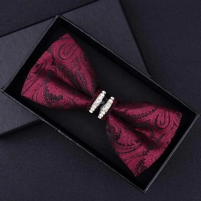 Elegant Tuxedo Metal/Crystal Bow Ties - 42 Colors