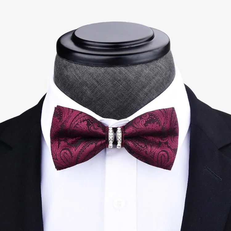 Elegant Tuxedo Metal/Crystal Bow Ties - 42 Colors