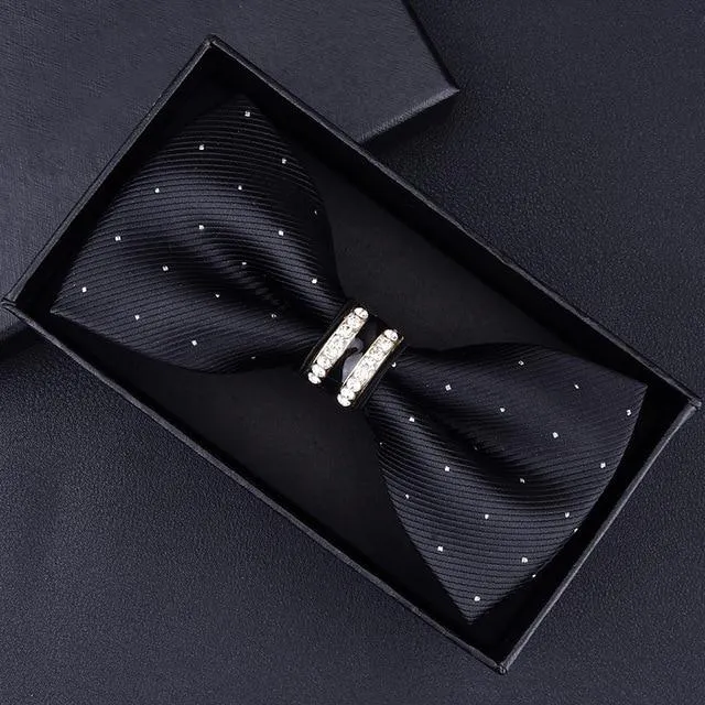 Elegant Tuxedo Metal/Crystal Bow Ties - 42 Colors