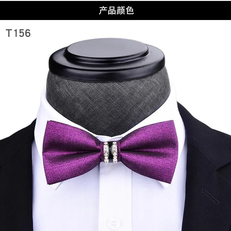 Elegant Tuxedo Metal/Crystal Bow Ties - 42 Colors