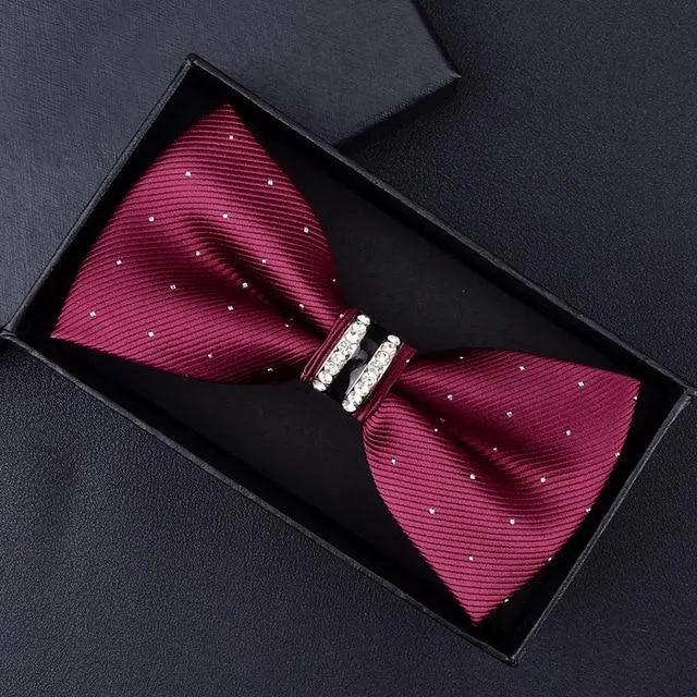 Elegant Tuxedo Metal/Crystal Bow Ties - 42 Colors