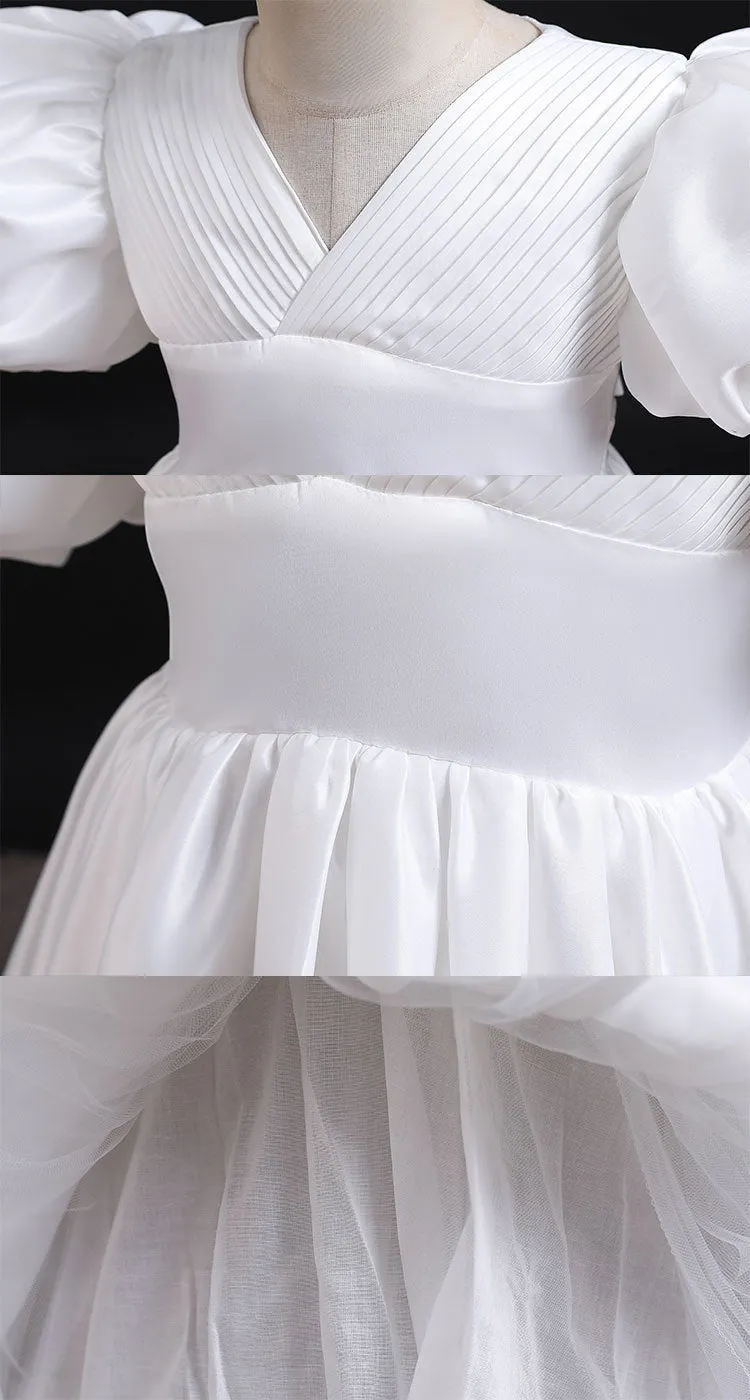 Elegant White Communion Dress or Flower Girl Dress