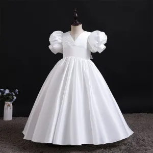 Elegant White Communion Dress or Flower Girl Dress