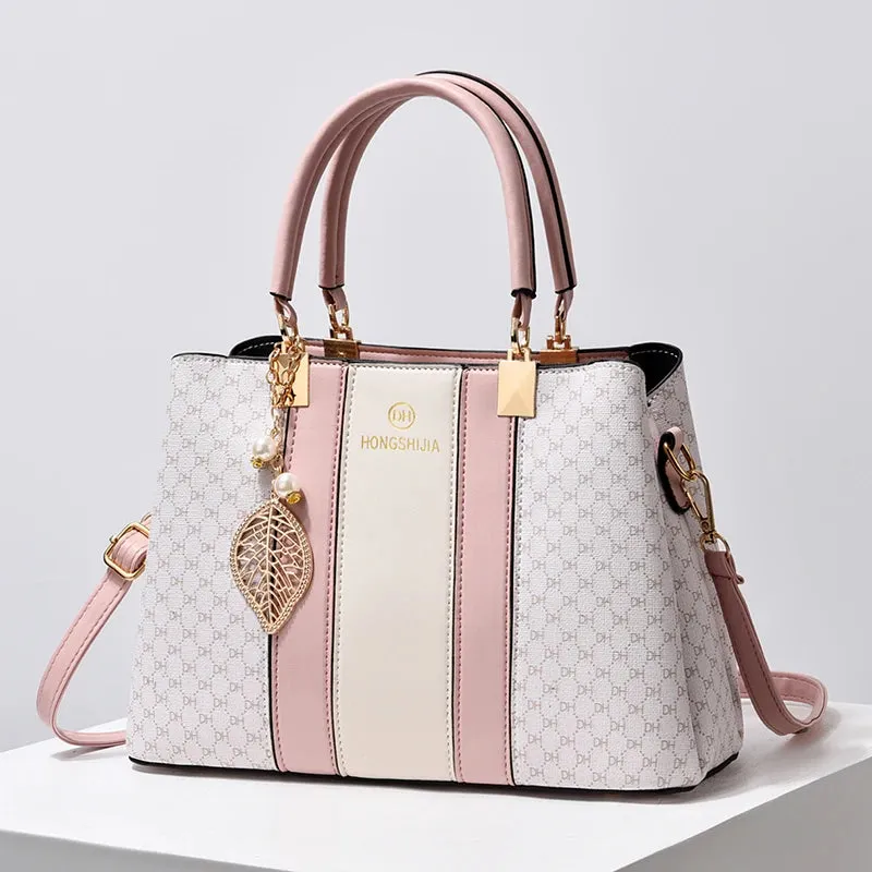 Elegant Women's Handbags High Quality Leather Top-Handle Sac Big Capacity Crossbody Shoulder Bag