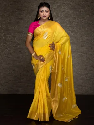 Elegant Yellow Kota Viscose Silk Saree