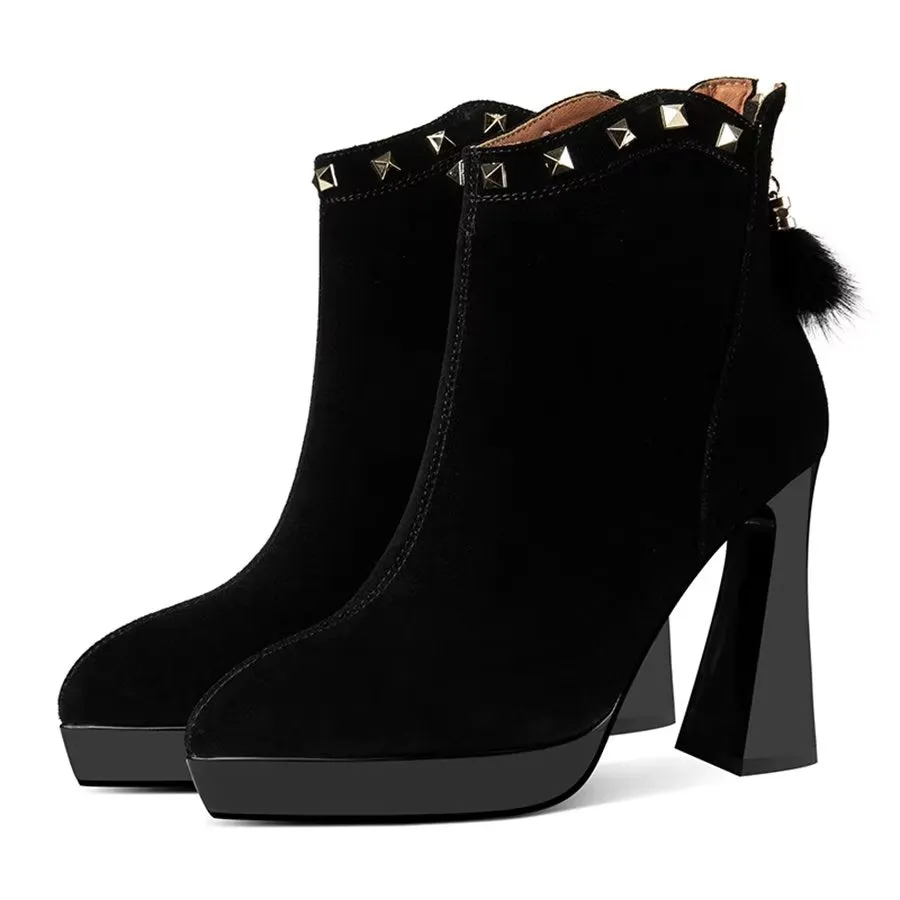 Elegant Zipper Pointed Toe Sculpted High Heel Boots