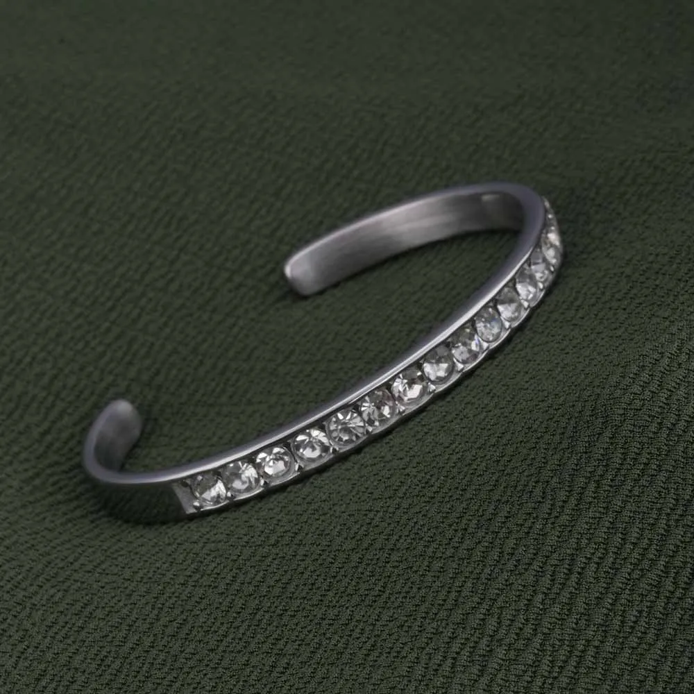 Elegant Zirconia Studded Silver Bracelet