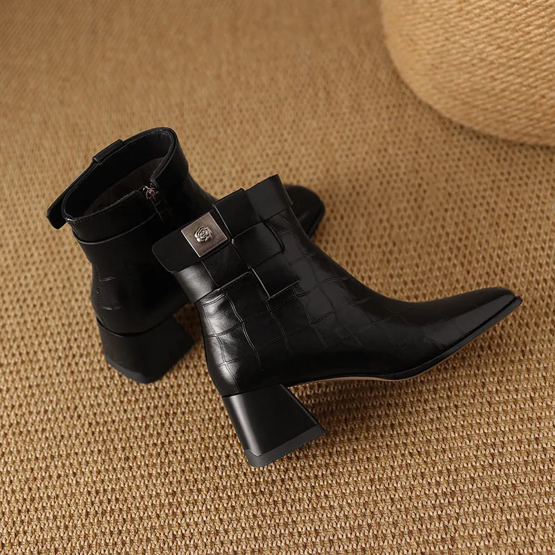 ElegantLuxe Chic Zipper High Heel Boots