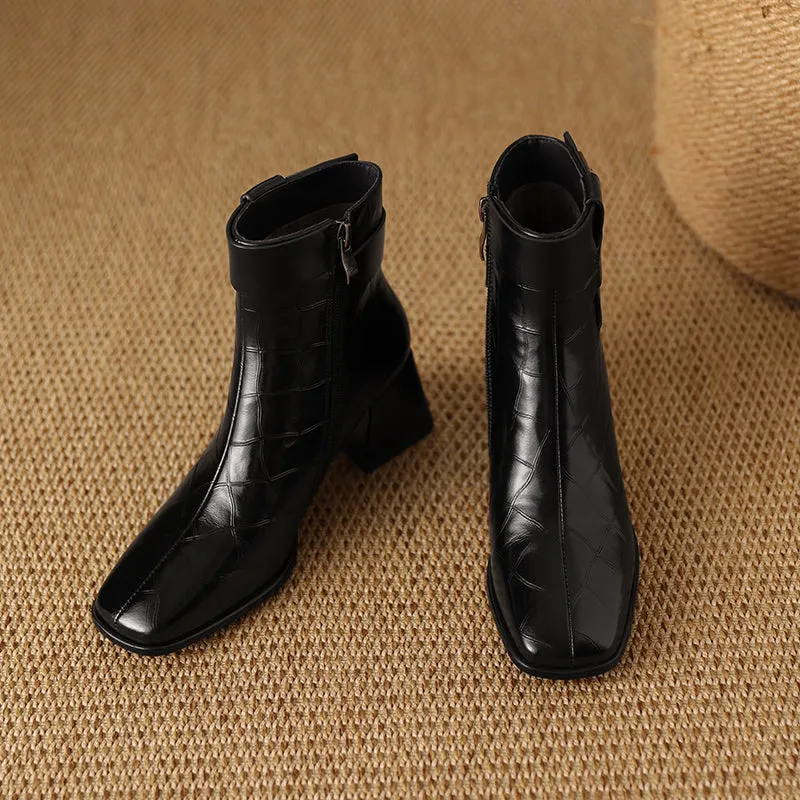 ElegantLuxe Chic Zipper High Heel Boots