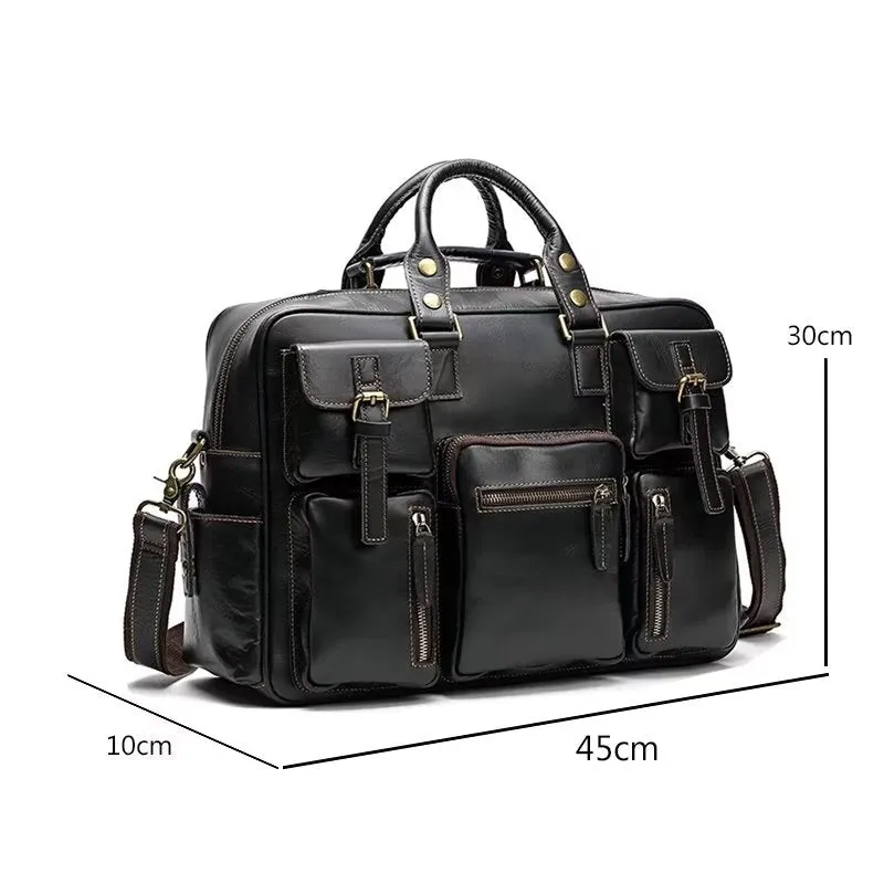 ElegantLuxe Cow Leather Men's Luxury Travel Bag