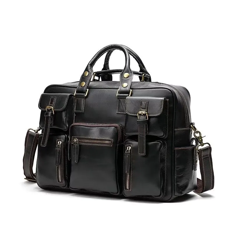 ElegantLuxe Cow Leather Men's Luxury Travel Bag