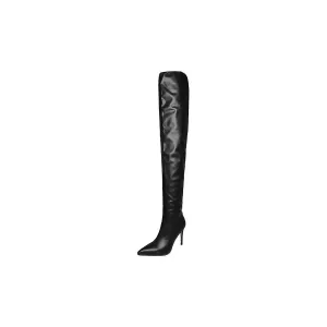 ElegantLuxe Over-Knee Pointed Toe Wedge Heel Boots