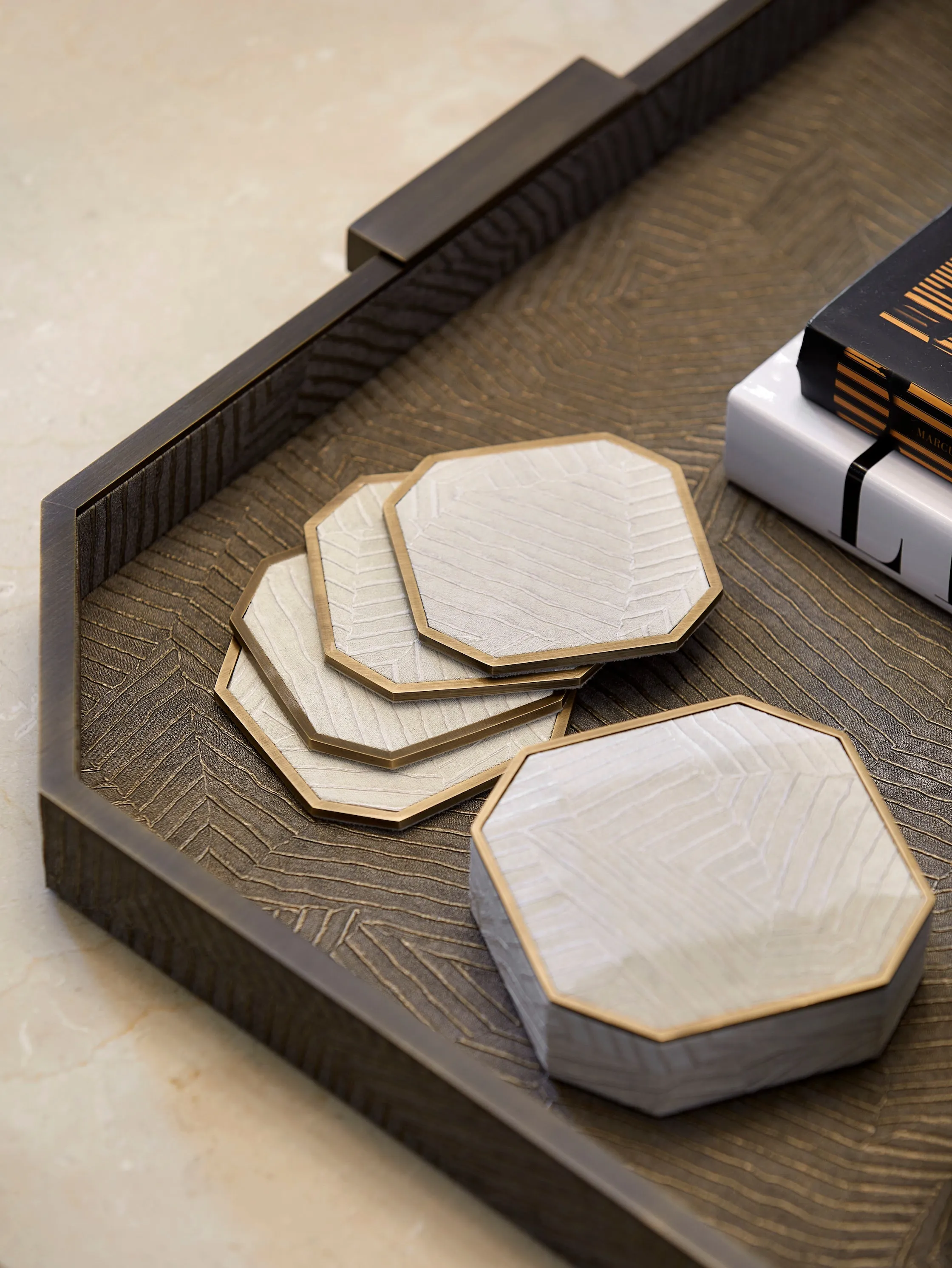 Elemental Coasters, set of 4 - Ivory