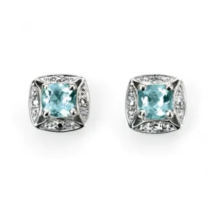 Elements White Gold Aquamarine Earrings GE732TZ475