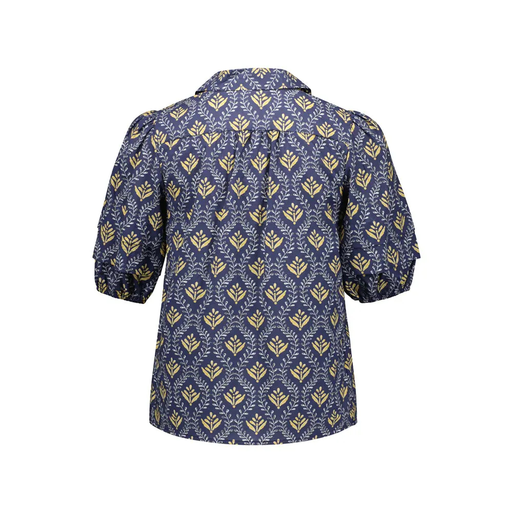 Elena Top - Blue Motif