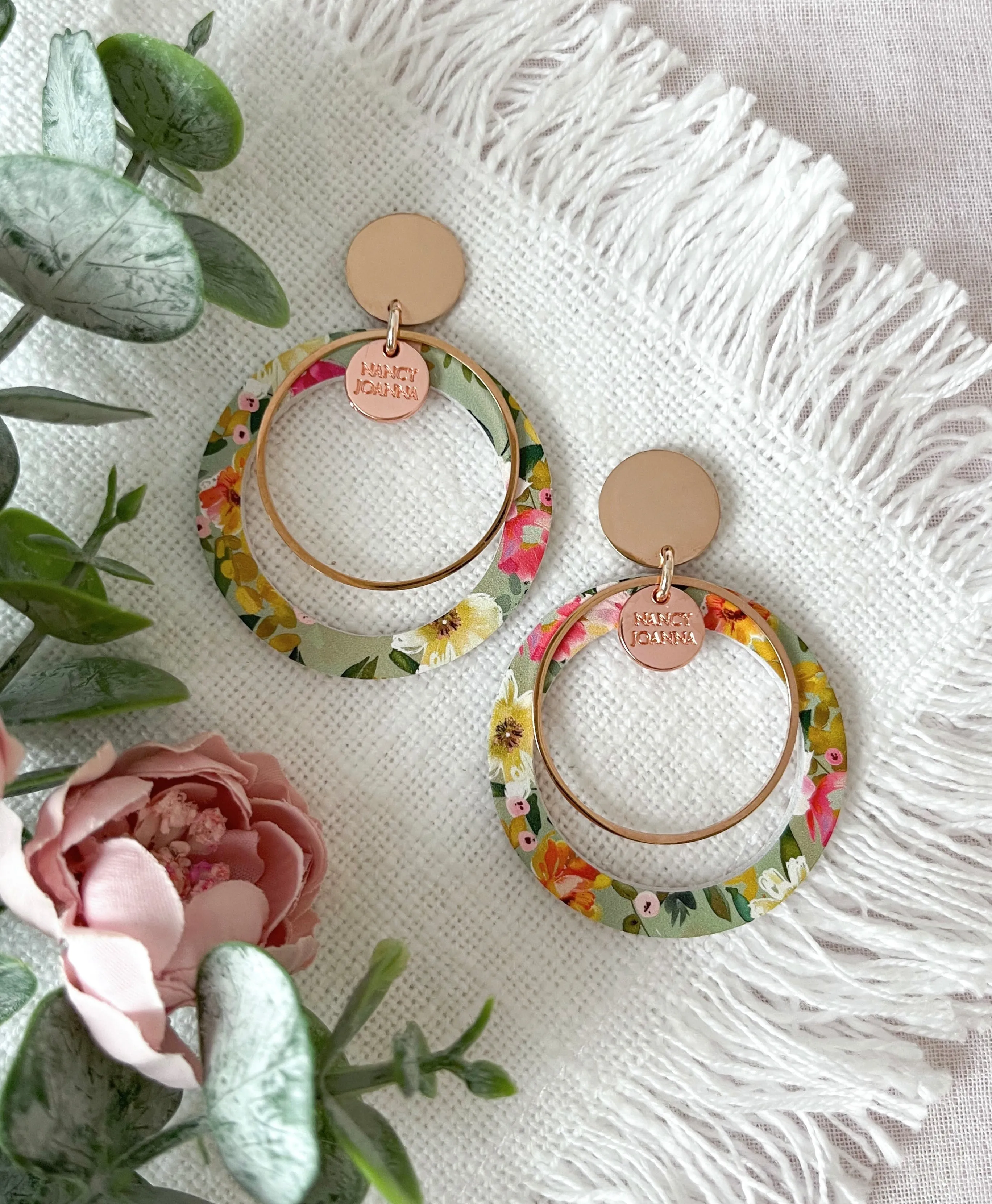 Elenor Rose Round Ring Drops