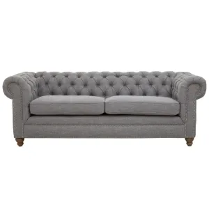 Elenora Three Seat Sofa – Dark Grey Linen