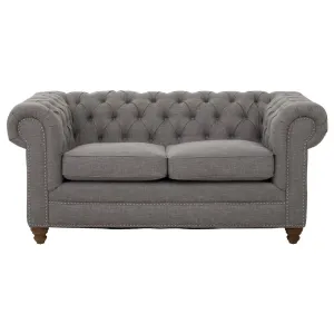 Elenora Two Seat Sofa – Dark Grey Linen