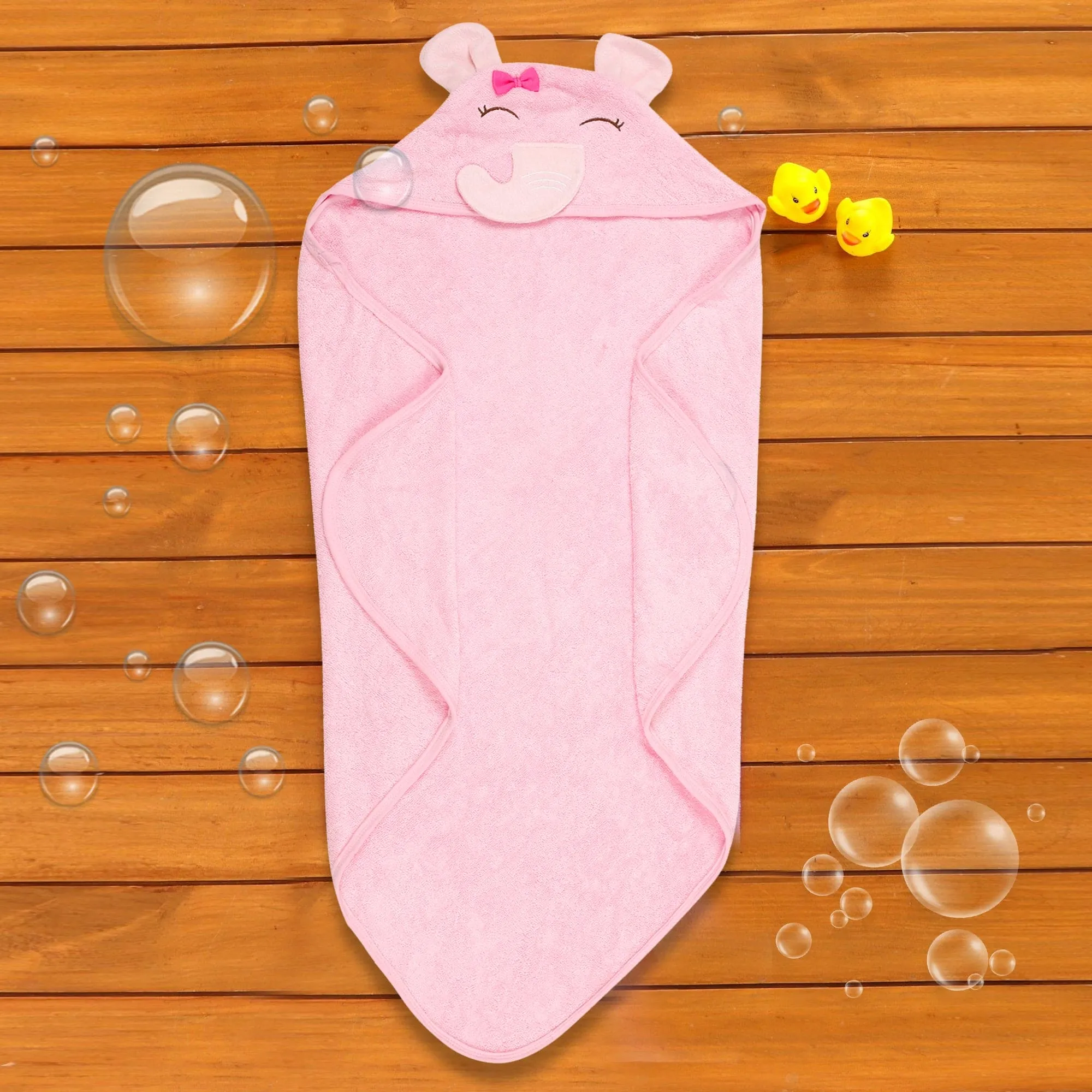 Elephant Pink Hooded Towel