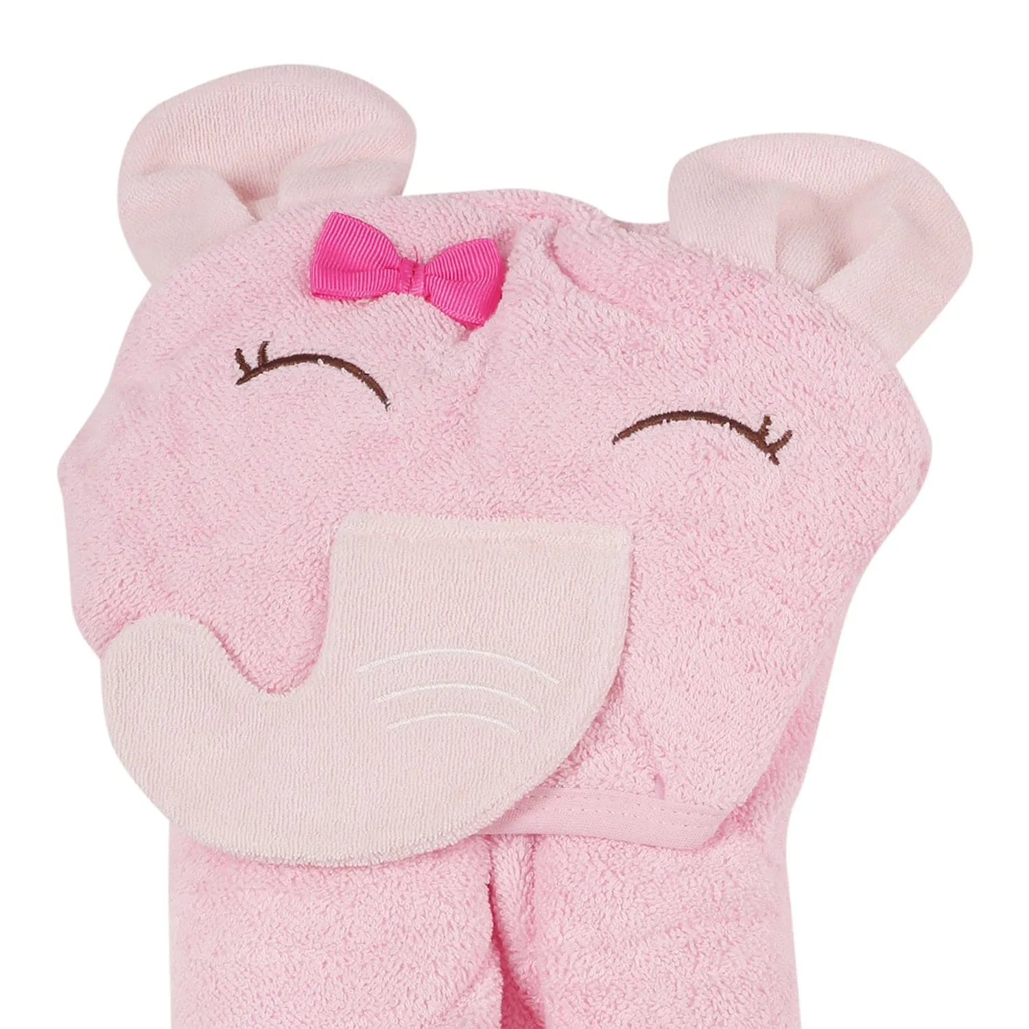 Elephant Pink Hooded Towel