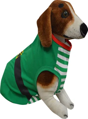 Elf Santa's Helper Dog Costume Union Suit