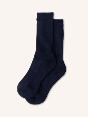 Elgin Wool Sock in Navy