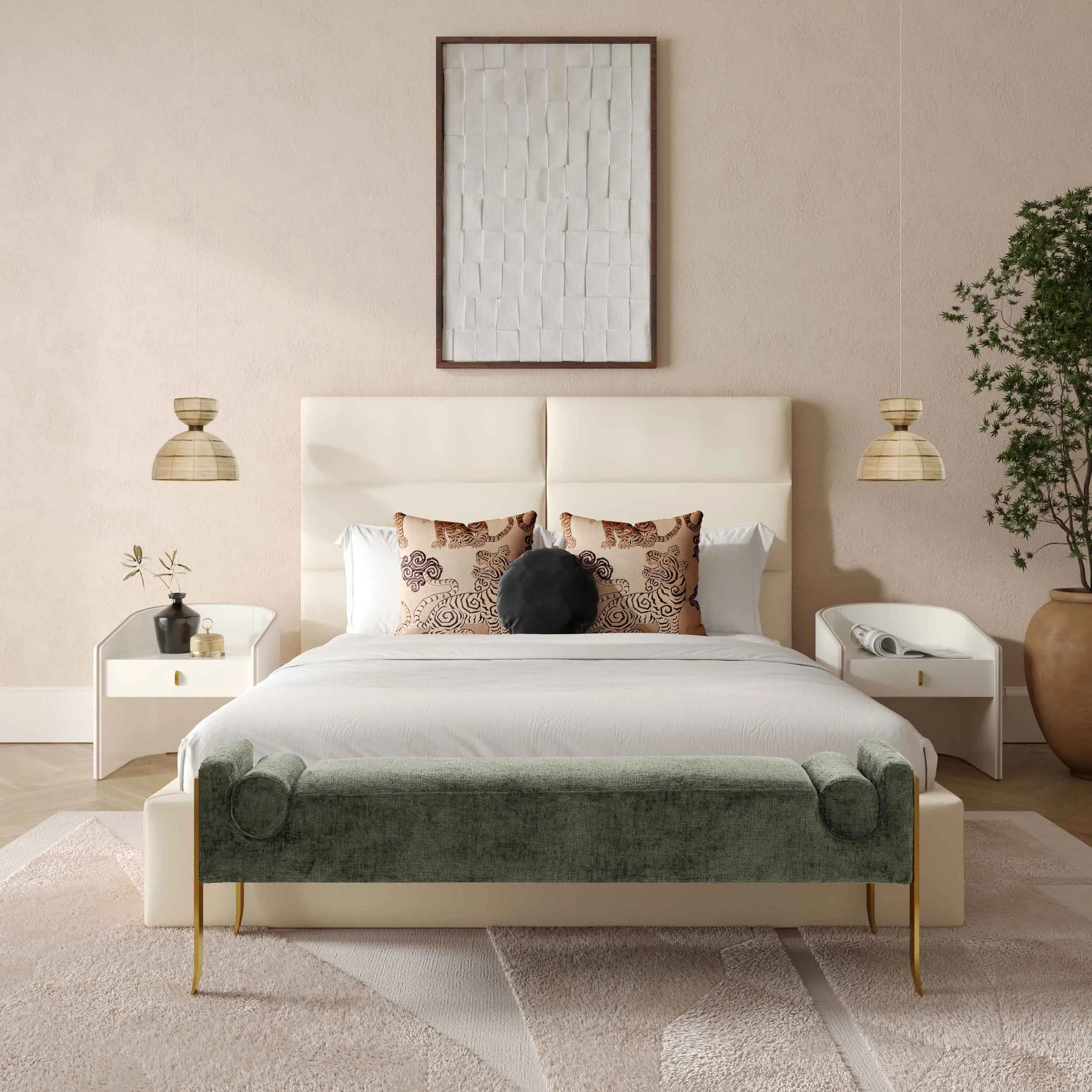 Eliana Bed, Cream