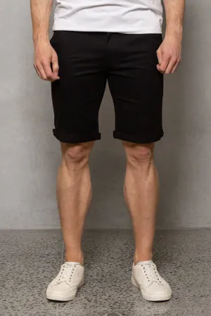 Elijah Brushed Cotton Short: Black