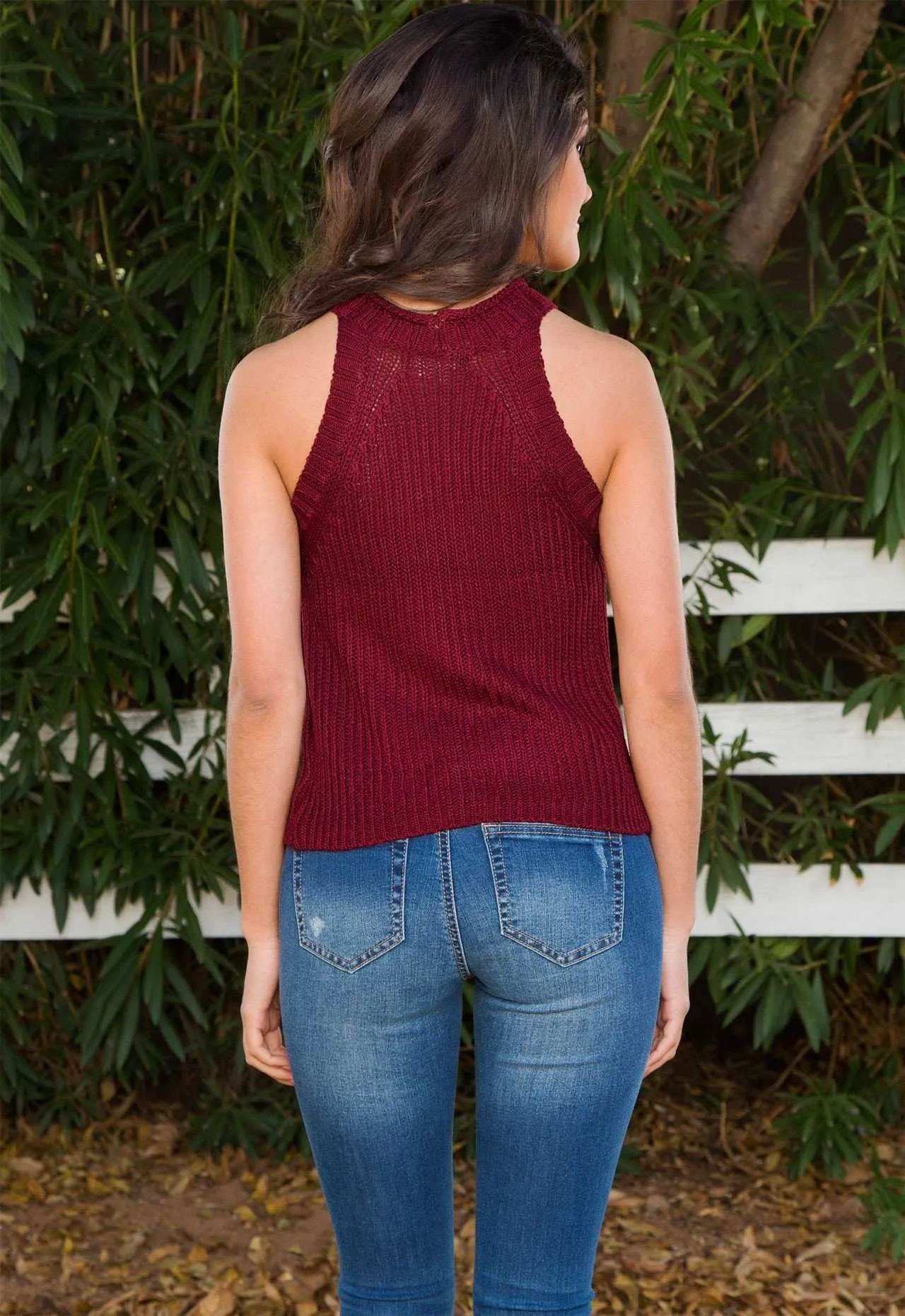 Elison Knit Top - Burgundy