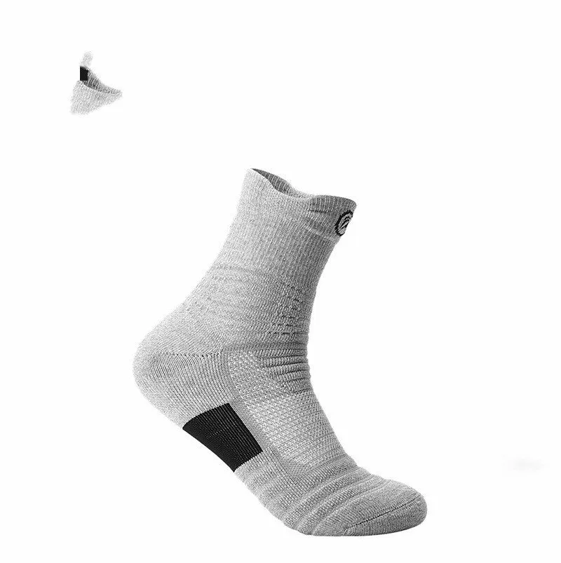 Elite Socks Men's Socks Sports Socks Low Cut Short Tube Basketball Socks Thick Towel Bottom Boat Socks Sweat-absorbent Running Tube