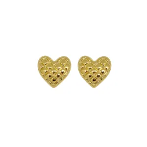 Elizabeth Quilted Heart Stud Earrings