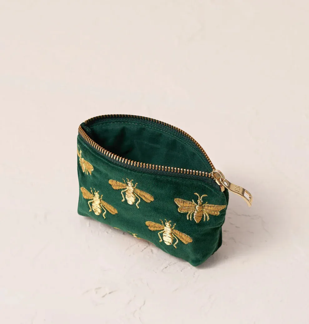 Elizabeth Scarlett Honey Bee Forest Velvet Coin Purse