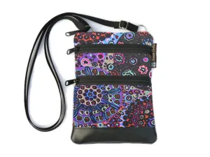 Ella Bella Purse Faux Leather Small Cross Body Purse - Stary Nights Fabric