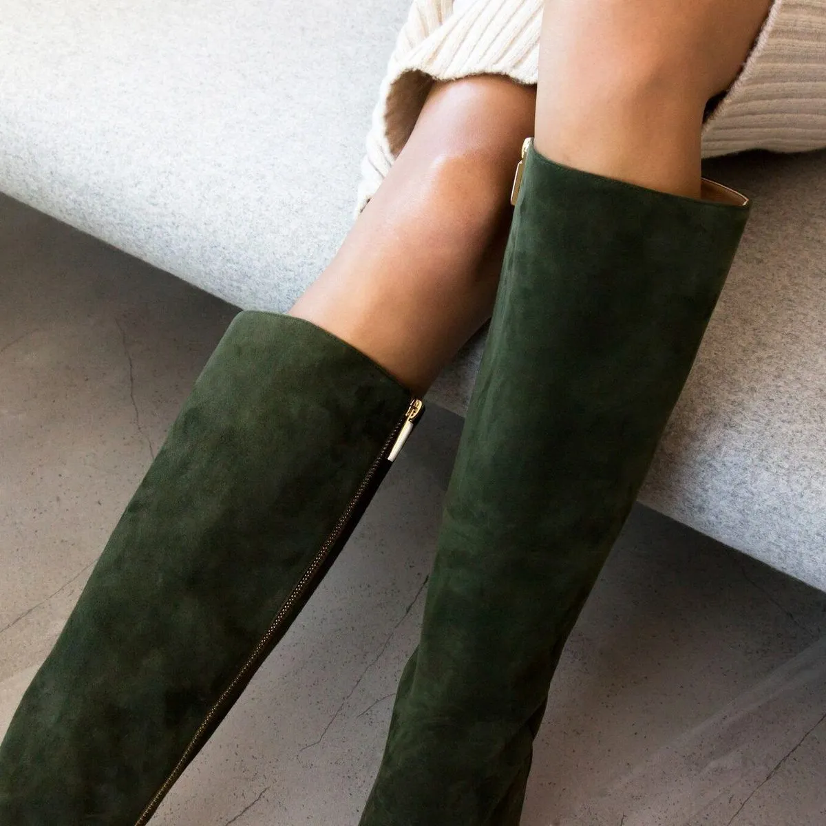 Elle Knee Boot, Olive