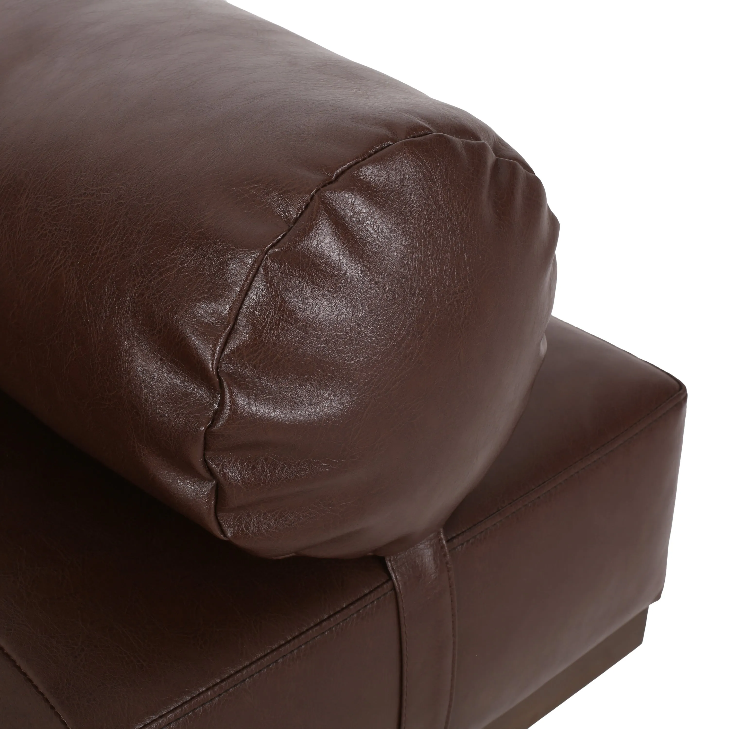 Elmore Mid Century Modern Faux Leather Tufted Chaise Lounge with Bolster Pillow