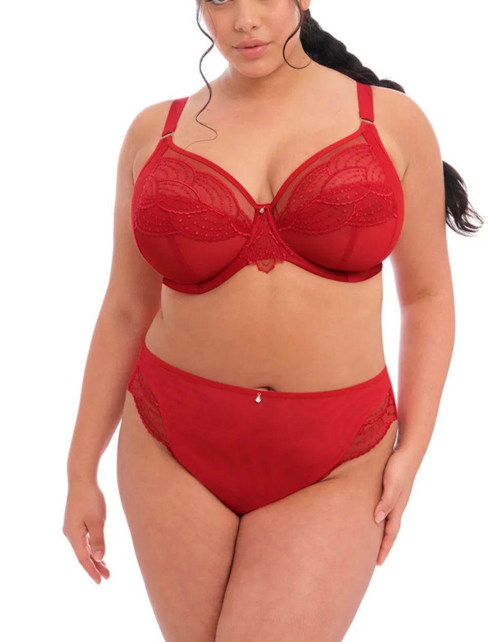 Elomi Priya Brazilian Briefs, Haute Red