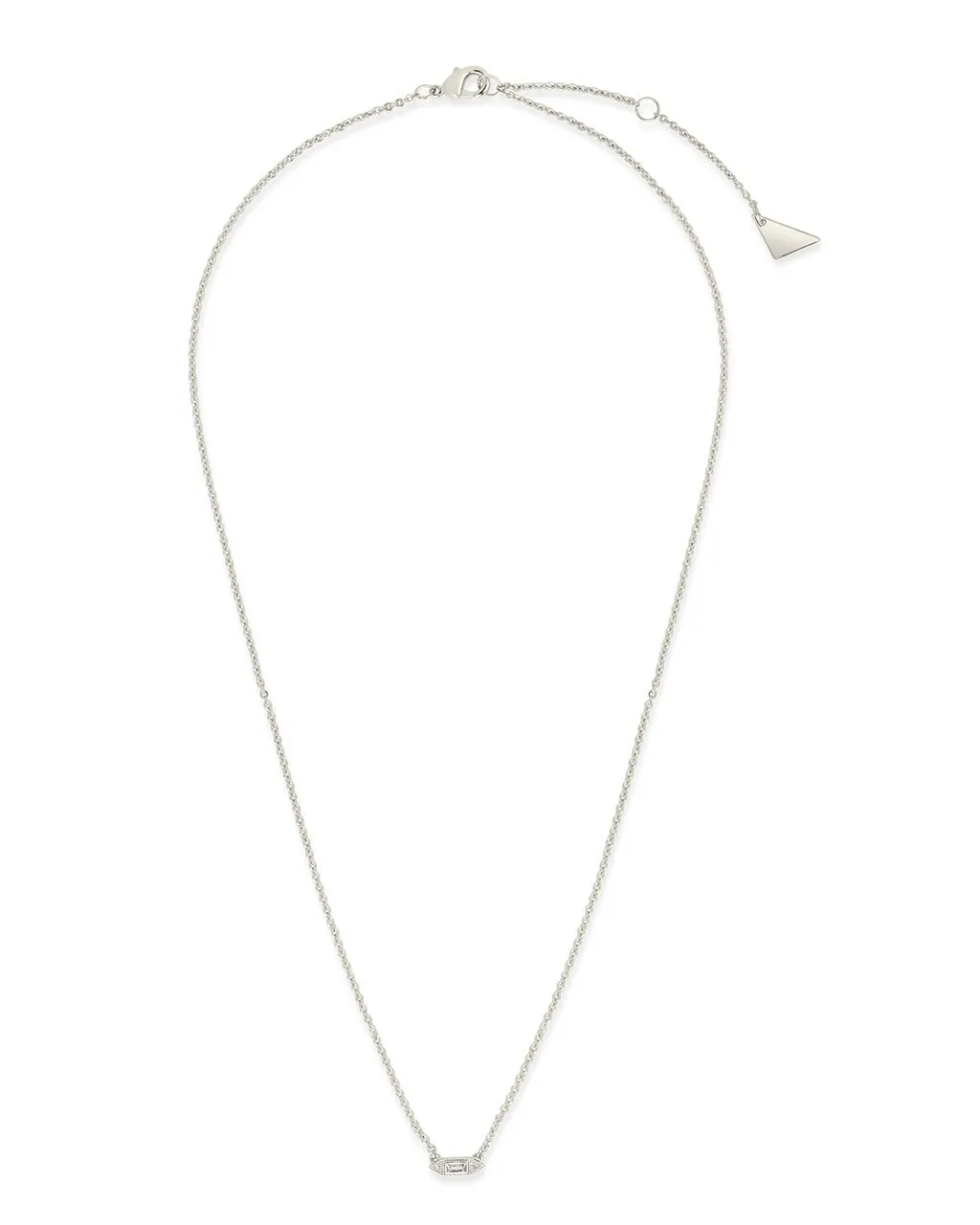 Elongated CZ Pendant Necklace