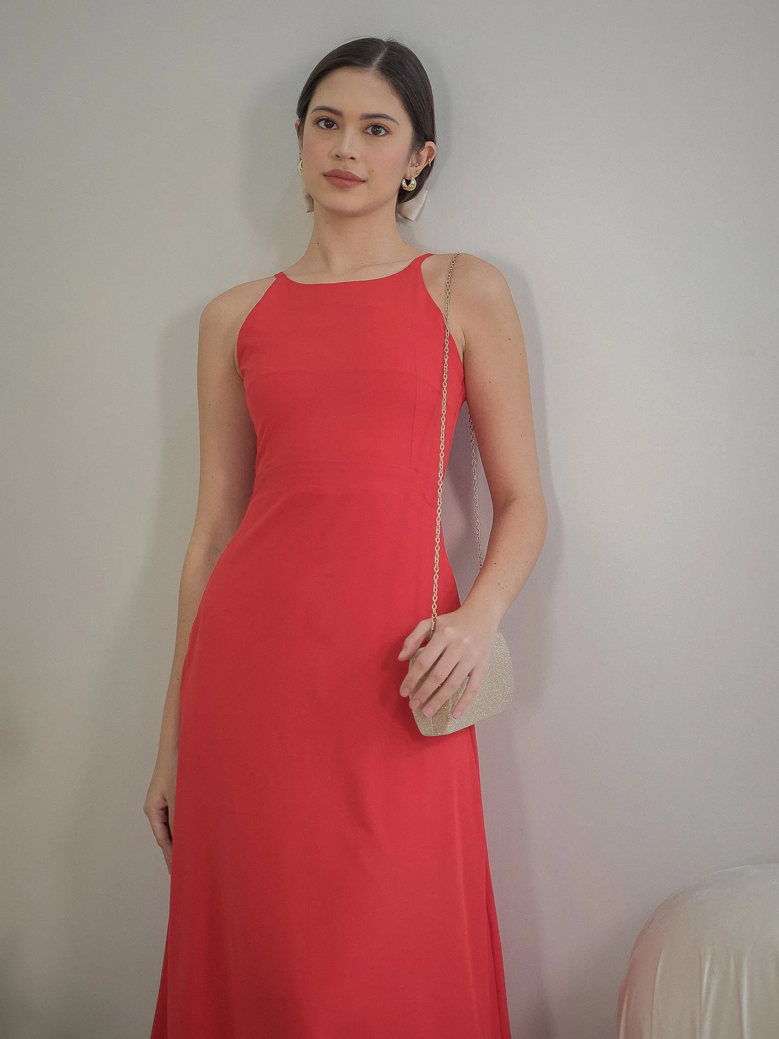 Elora Midi dress - scarlet red