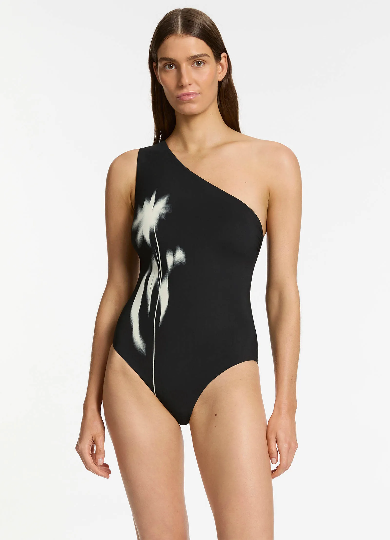 Elora One Shoulder One Piece - Black