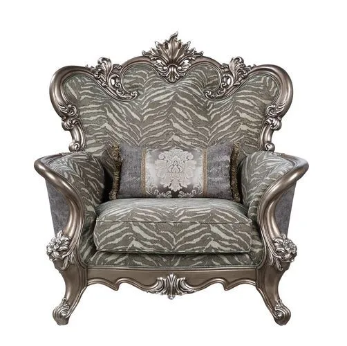 Elozzol - Chair With Pillow - Fabric & Antique Bronze Finish - Wood