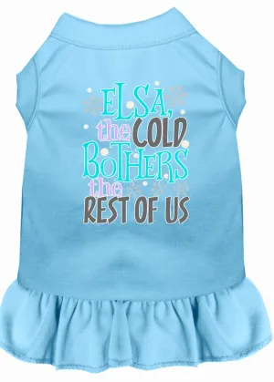 Elsa, The Cold Screen Print Dog Dress Baby Blue Med