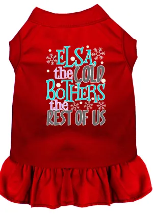 Elsa, The Cold Screen Print Dog Dress Red Xl