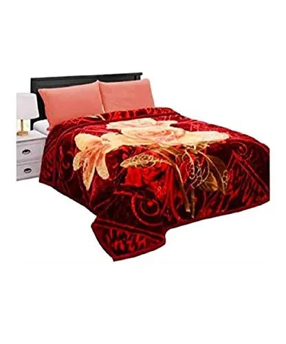 ELSTONE HOME Polyester Floral Double Bed Blanket (Multicolour, King Size)