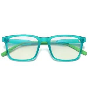 Elves - (Age 7-12)Children Blue Light Blocking Computer Reading Gaming Glasses-Matte Transparent Green