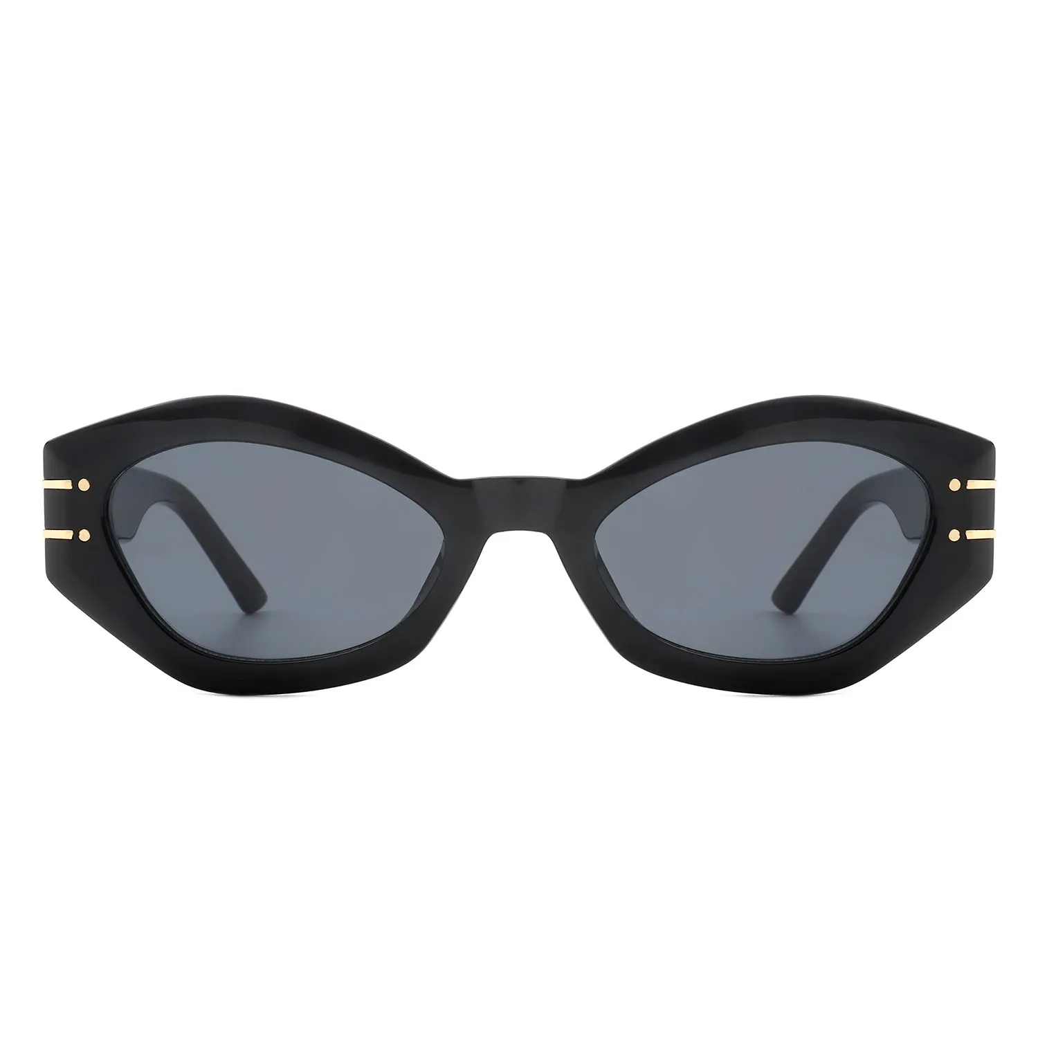 Elysiant - Geometric Oval Slim Fashion Round Cat Eye Sunglasses